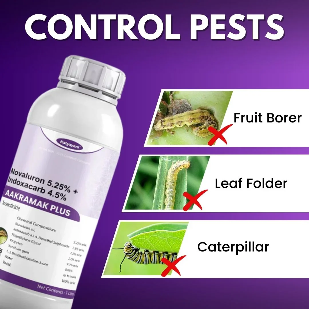Katyayani Aakramak Plus | Novaluron 5.25% + Indoxacarb 4.5% SC | Chemical Insecticide - Image 3
