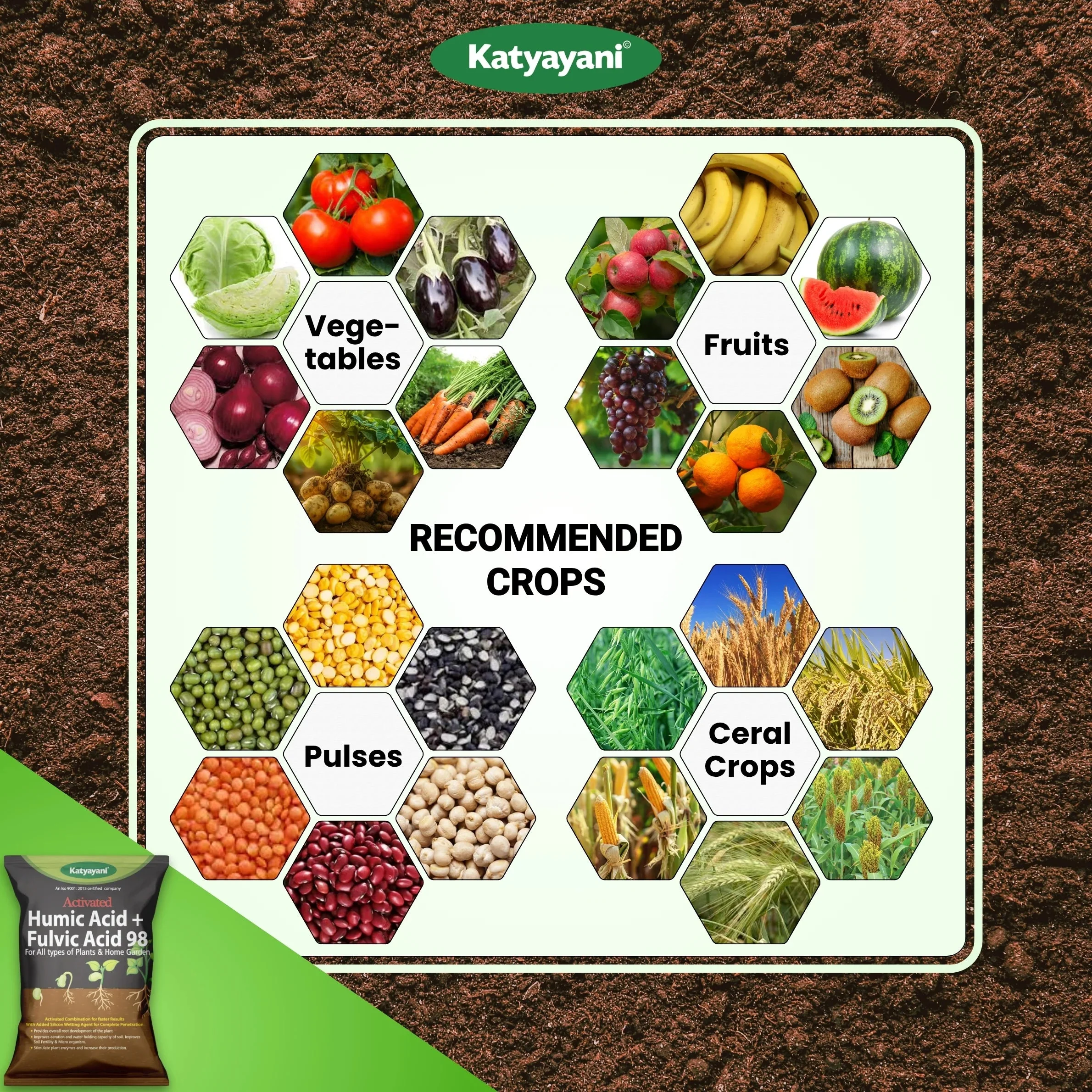 Katyayani Activated Humic Acid + Fulvic Acid 98 Fertilizer for Crop Nutrition & Root Growth (Bulk Quantity) - Image 4